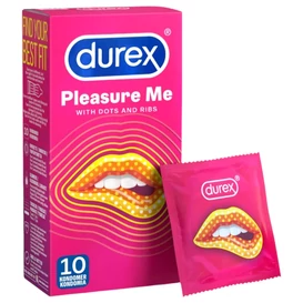 Durex Pleasure Me - bordázott-pontozott óvszer (10db)
