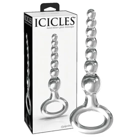 Icicles No. 67 - gömbös üveg dildó (átlátszó)
