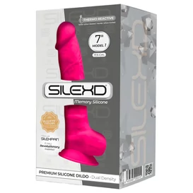 Silexd 7 - tapadókorongos, herés dildó - 17,5cm (pink)