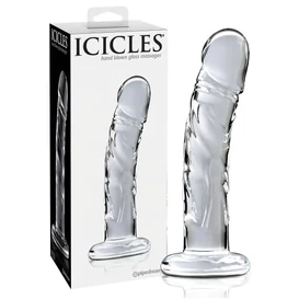 Icicles No. 62 - péniszes üveg dildó (átlátszó)