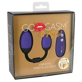 GoGasm Pussy &amp; Ass - vibrációs tojás duó (lila-fekete)