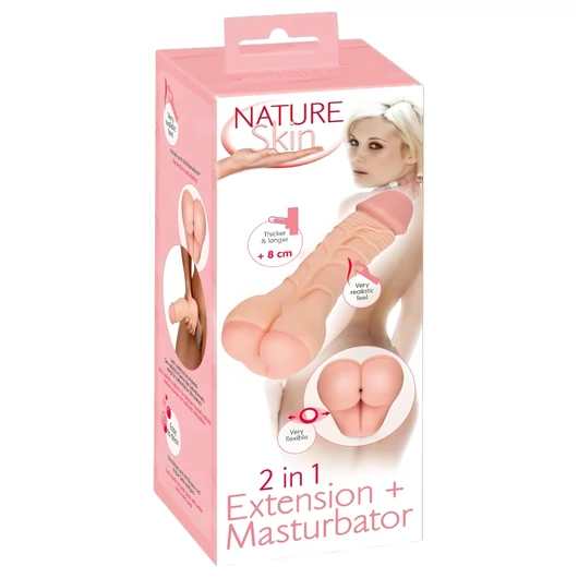 Nature Skin - 2in1 műpopsi és péniszköpeny (natúr)