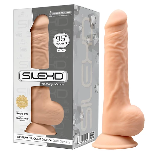 Silexd 9,5 - tapadókorongos dildó - 24cm (natúr)