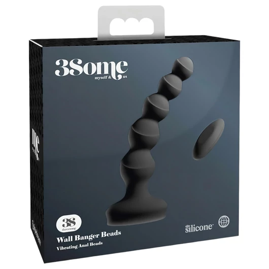 3Some wall banger Beads - prosztata vibrátor (fekete)
