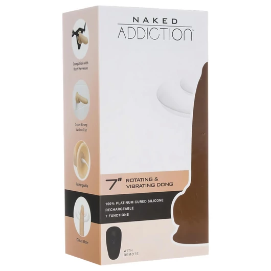 Naked Addiction Rotating 7 - forgófejes vibrátor (18cm) - natúr