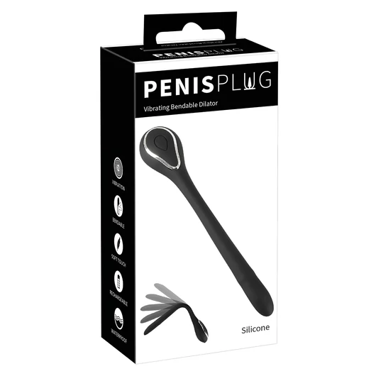 Penis Plug Dilator - akkus húgycsővibrátor (0,6-1,1cm) - fekete