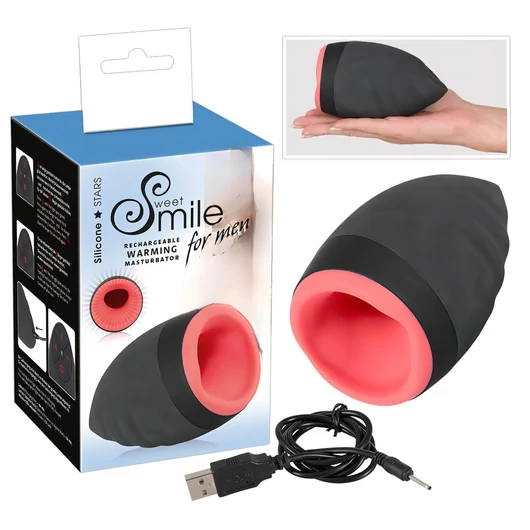 SMILE Warming - akkus, melegítő száj maszturbátor férfiaknak