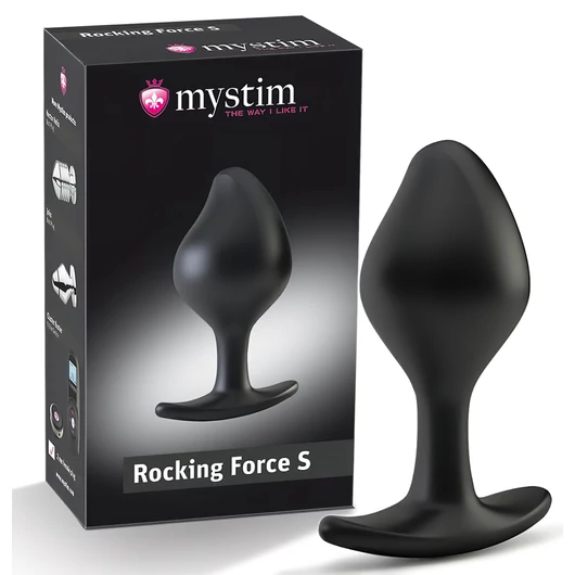 mystim Rocking Force S - elektro kúp dildó - kicsi (fekete)