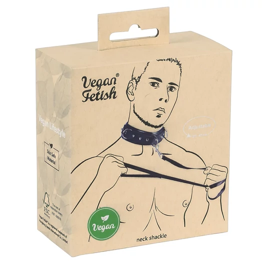 Vegan Fetish - szegecses nyakörv és póráz (fekete)