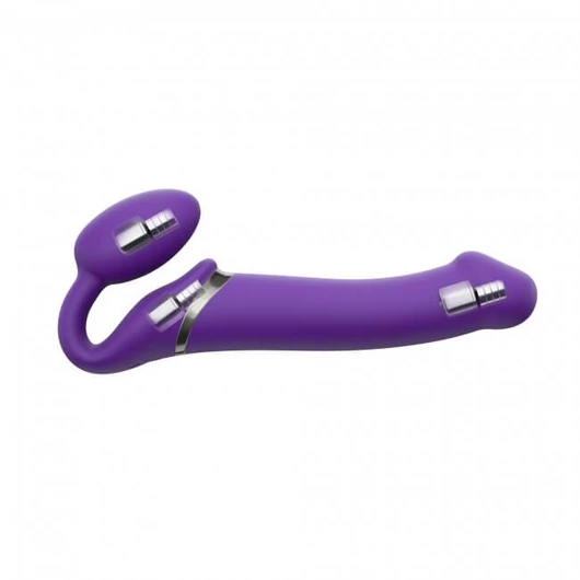 Strap-on-me L - pánt nélküli felcsatolható vibrátor - nagy (lila)