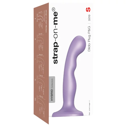 Strap-on-me P&G S - hajlított, tapadókorongos dildó (lila)