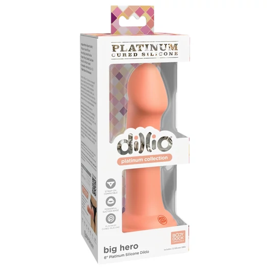 Dillio Big Hero - tapadókorongos szilikon dildó (17cm) - narancs