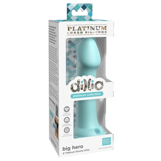 Dillio Big Hero - tapadókorongos dildó (17cm) - türkiz