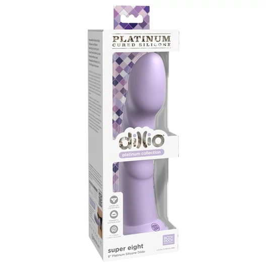 Dillio Super Eight - tapadókorong szilikon dildó (21cm) - lila