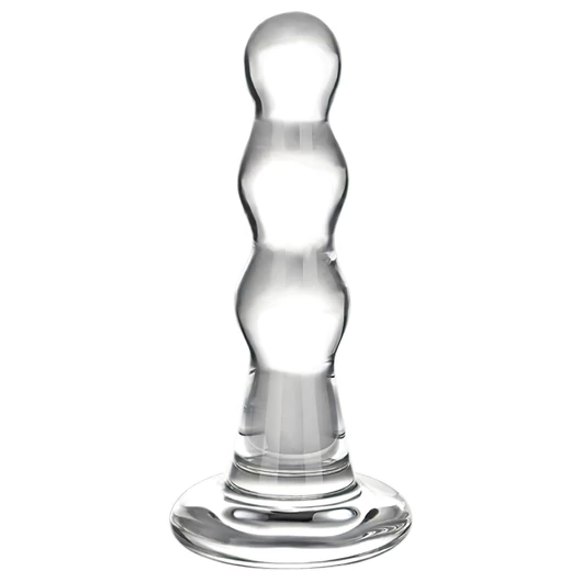 GLAS - hullámos üveg anál dildó (átlátszó)