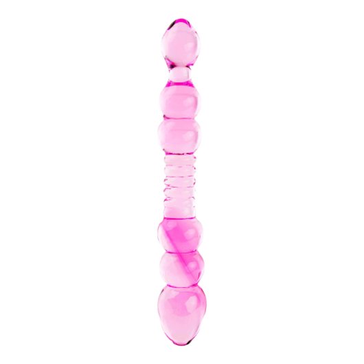 FEELZTOYS GLAZZZ Lucid Dreams - gyöngyös üveg dildó (pink)
