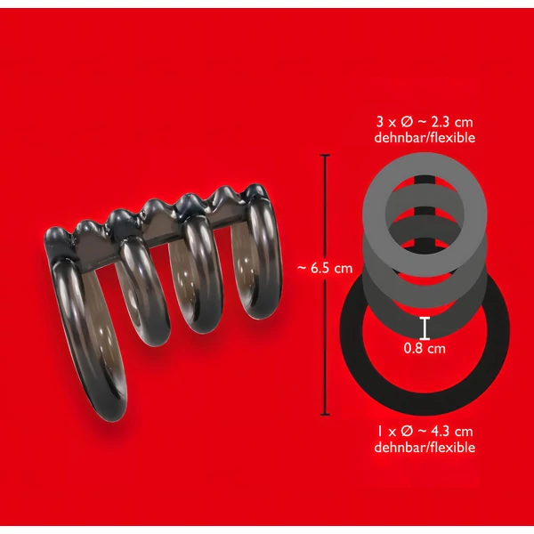 Bad Kitty - tüskés, négyszeres péniszgyűrű