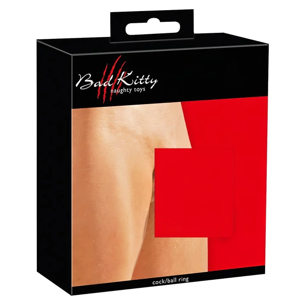 Bad Kitty - bőr heregyűrű és péniszgyűrű (fekete)
