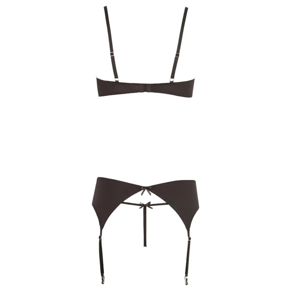 Abierta Fina - csillogó köves fehérnemű szett (fekete)