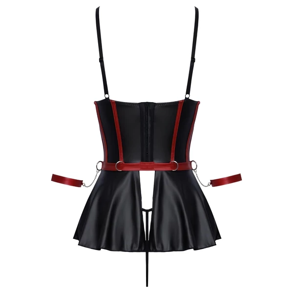 Cottelli Bondage - fényes szett és kar bilincs (fekete)