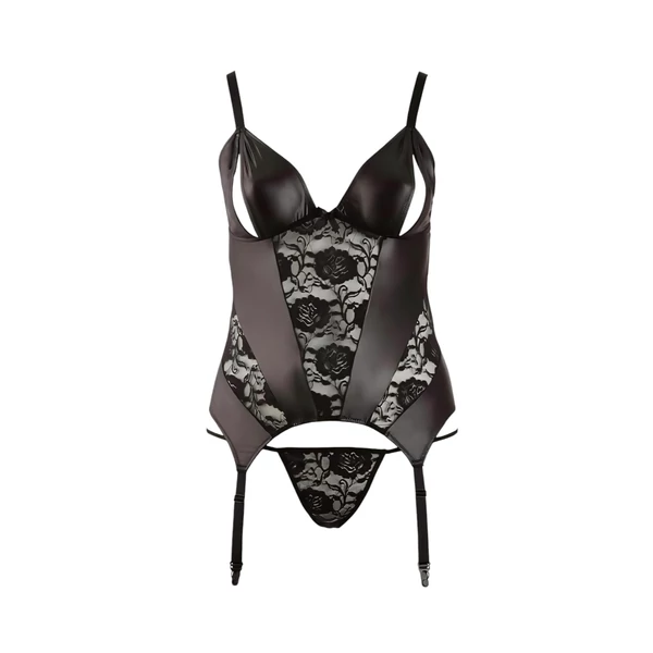 Cottelli - Virágos női felső, molett fazonban (fekete)