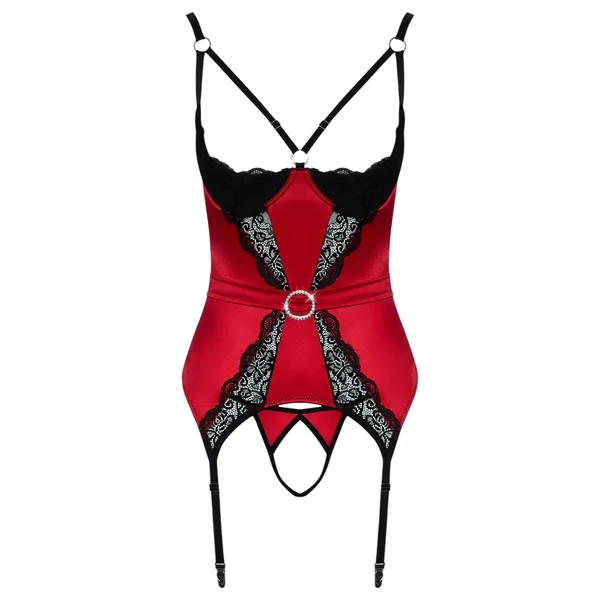 Cottelli - csipkés mellemelő felső szett (piros)