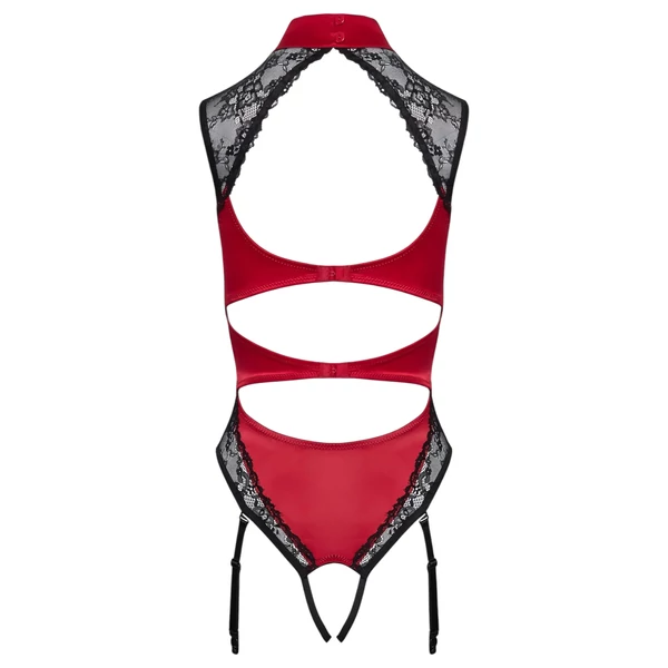 Cottelli - csipkés, nyakpántos body (piros)