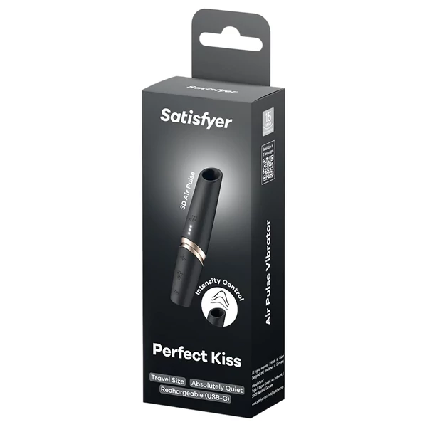 Satisfyer Perfect Kiss - rúzs vibrátor (fekete)