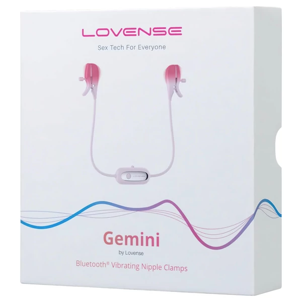 LOVENSE Gemini - okos, vibrációs mellbimbó csipesz (pink)