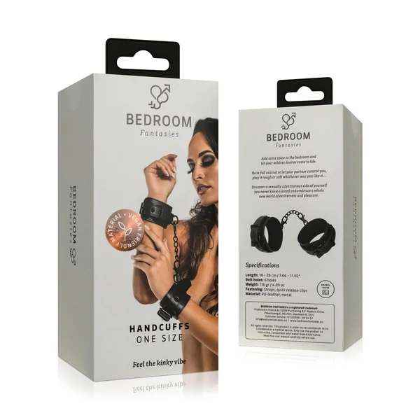 Bedroom Fantasies - csukló bilincs lánccal (fekete)