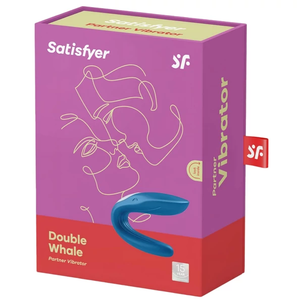 Satisfyer Double Whale - 2 motoros párvibrátor (kék)