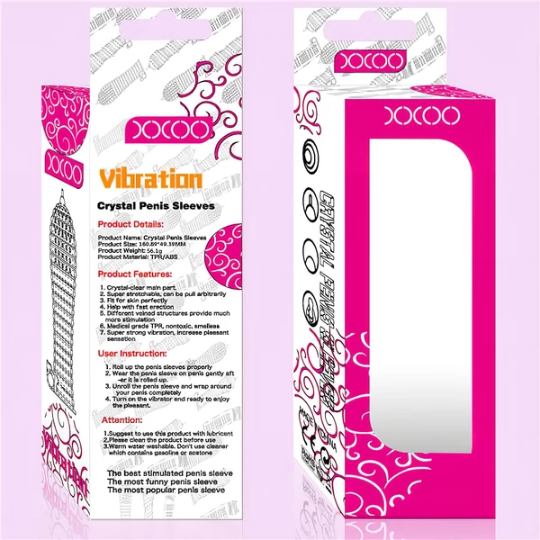 Lonely - vibrációs, vastagodó péniszköpeny (átlátszó)