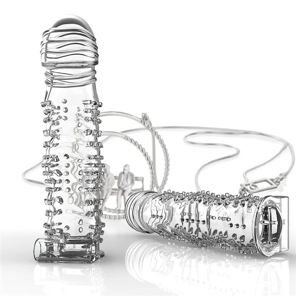 Lonely - vibrációs, tüskés péniszköpeny (átlátszó)