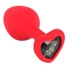 Kép 2/8 - You2Toys Plug M - fekete köves, szíves anál dildó - közepes (piros)