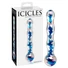 Kép 1/5 - Icicles No. 08 - hullámos, kétvégű, üveg dildó (átlátszó-kék)