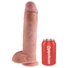 Kép 2/5 - King Cock 11 - tapadókorongos, herés dildó (28cm) - natúr
