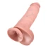 Kép 5/5 - King Cock 11 - tapadókorongos, herés dildó (28cm) - natúr