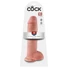 Kép 1/5 - King Cock 11 - tapadókorongos, herés dildó (28cm) - natúr