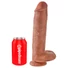 Kép 2/5 - King Cock 11 - tapadókorongos, herés dildó (28cm) - sötét natúr