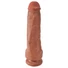 Kép 3/5 - King Cock 11 - tapadókorongos, herés dildó (28cm) - sötét natúr