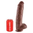 Kép 2/5 - King Cock 11 - nagy tapadókorongos, herés dildó (28cm) - barna