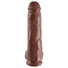 Kép 3/5 - King Cock 11 - nagy tapadókorongos, herés dildó (28cm) - barna