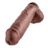 Kép 4/5 - King Cock 11 - nagy tapadókorongos, herés dildó (28cm) - barna
