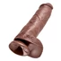 Kép 5/5 - King Cock 11 - nagy tapadókorongos, herés dildó (28cm) - barna