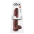 Kép 1/5 - King Cock 11 - nagy tapadókorongos, herés dildó (28cm) - barna