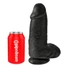 Kép 2/5 - King Cock 9 Chubby - tapadókorongos, herés dildó (23cm) - fekete