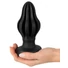 Kép 7/9 - ANOS - bordázott puha anál plug - 7cm (fekete)