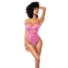 Kép 2/7 - Mapalé - virágmintás csipke body (pink)