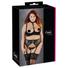 Kép 1/8 - Cottelli Plus Size - dögös csipke fehérnemű trió (fekete)