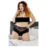 Kép 4/4 - Cottelli Plus Size - csipkés gyöngyös nyitott bugyi (fekete)